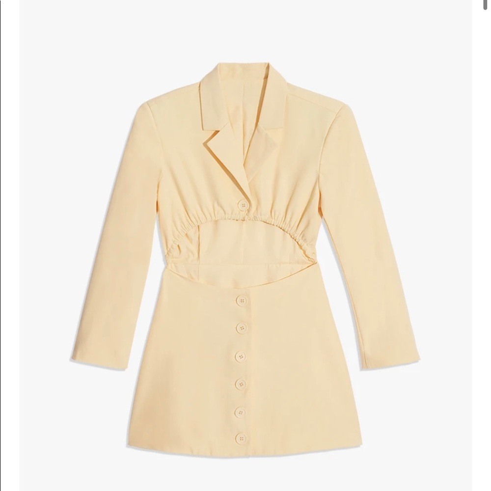 Weworewhat stretch crepe cutout blazer dress sz M